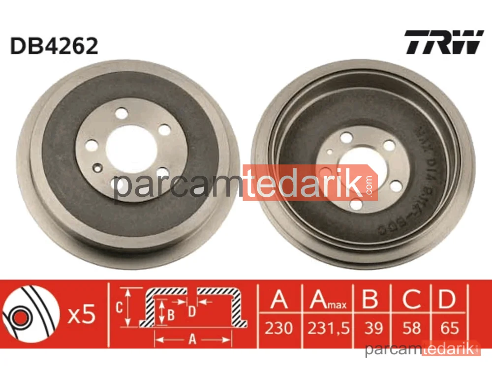 DB4262 | KAMPANA-230MM (Skoda Octavia 97-11 Roomster 06-15)