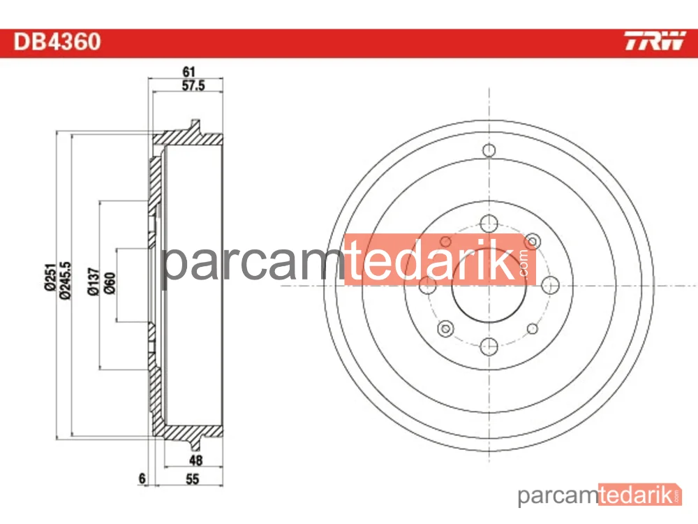 TRW DB4360 | Fren Kampanası Opel ADAM Corsa D-E Fiat Punto
