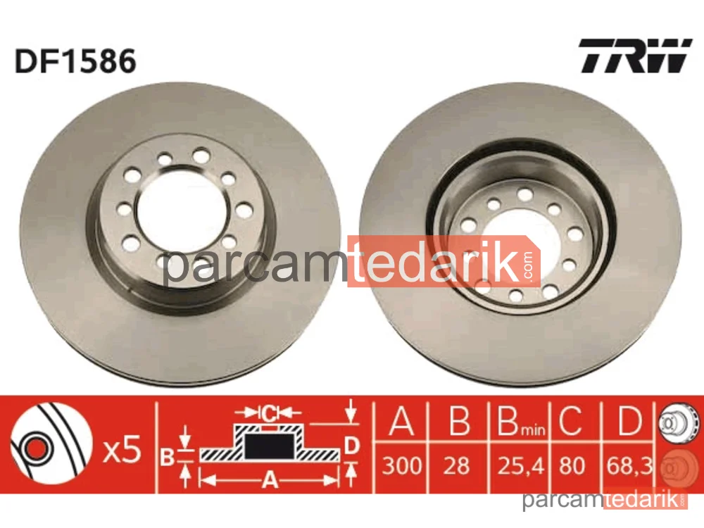 DF1586 | Fren Diski Ön Mercedes W126 M103 Takım