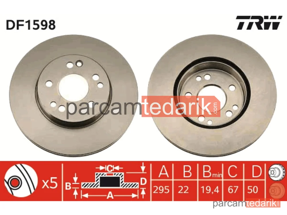 DF1598 | Mercedes W124 Ön Fren Aynası Coupe Takım A1244211512