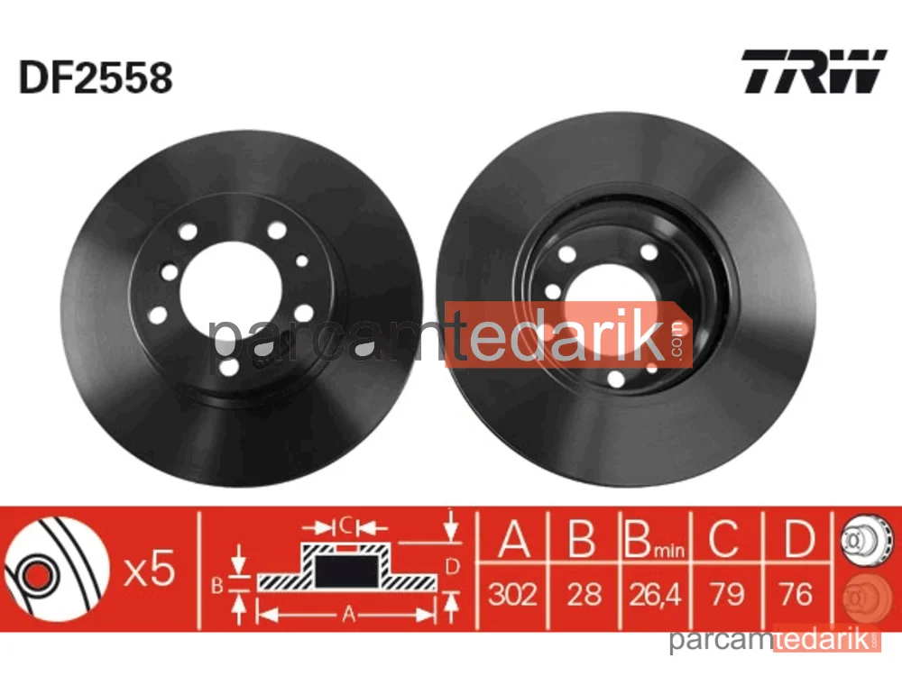 DF2558 | Fren Diski BMW E32 Ön (Takım) Havalı