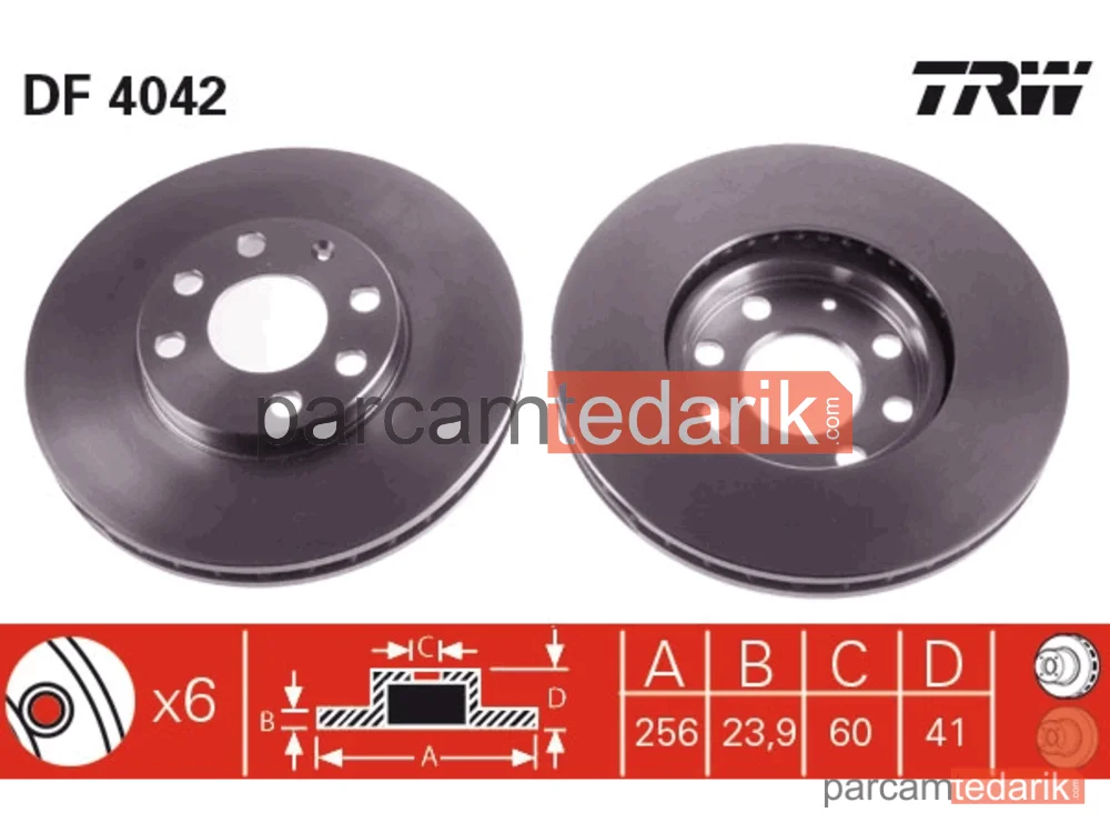 DF4042 | Fren Diski Ön Havalı Opel Astra G 256 MM