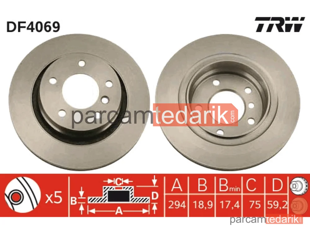 DF4069 | Fren Diski BMW E46 Arka Havalı 2001-2005 Takım