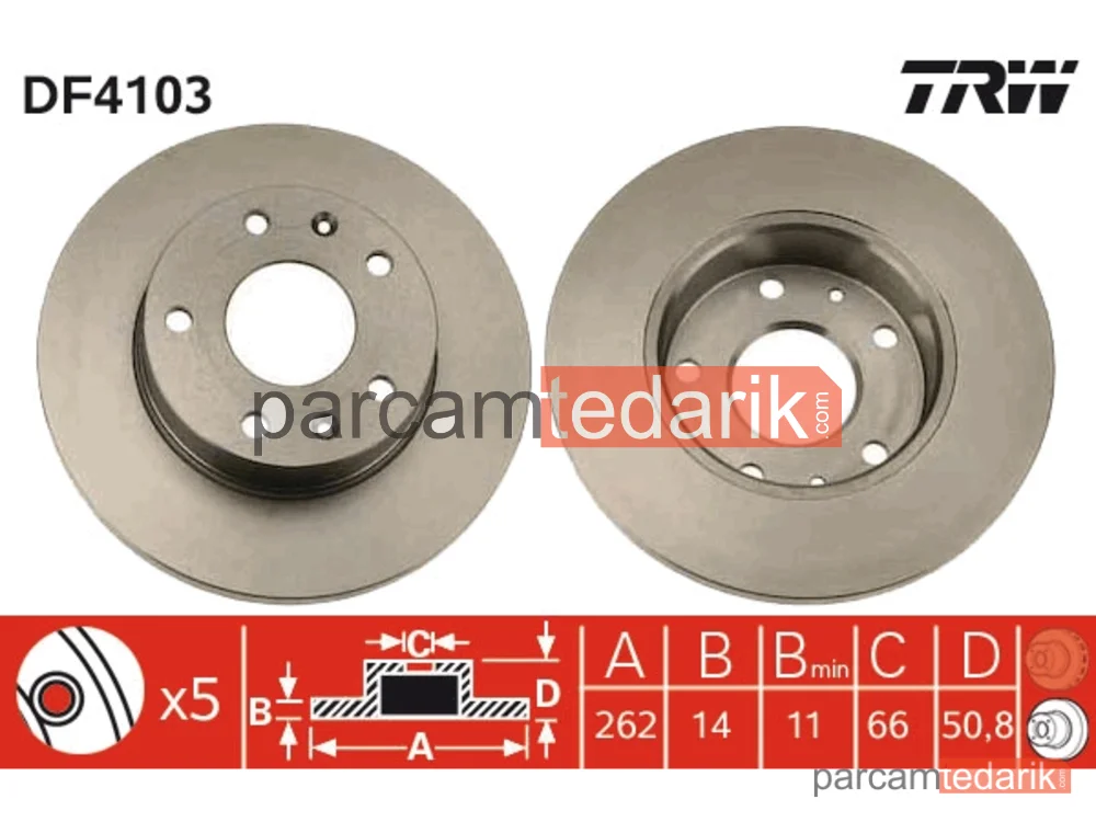 DF4103 | Fren Diski Ön Landrover Freelander I 2.0 DI 98-00 Takım