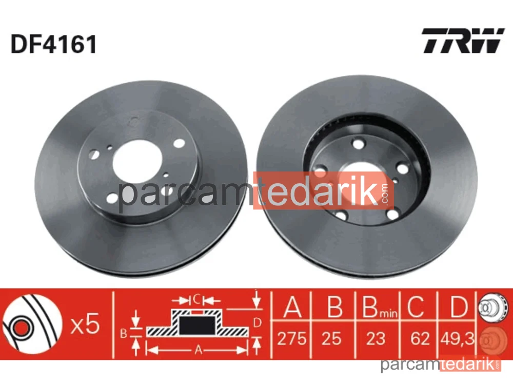 DF4161 | Fren Diski — Toyota RAV 4 II