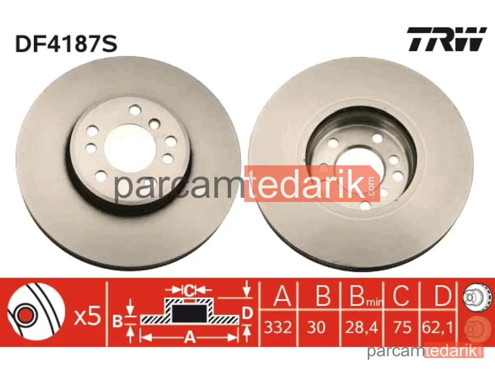 DF4187S | BMW X5 E53 Ön Disk Adet 34116859679