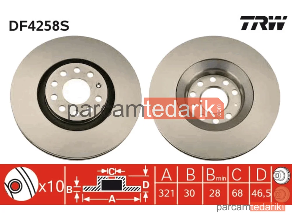 DF4258S | Ön Fren DISKI-320X30 5×112 (Audi A4 98-08 A6 98-05 Seat Exeo 09-14)
