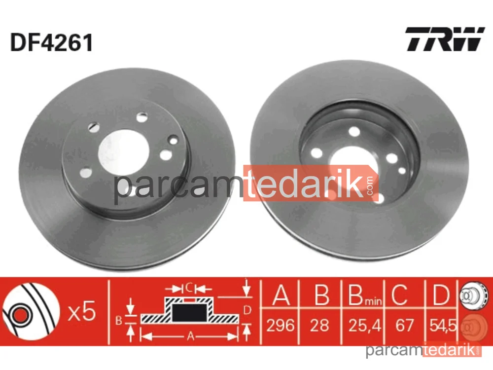 DF4261 | Fren Diski Ön (Mercedes W211 Ön E 200/220/270) Takım