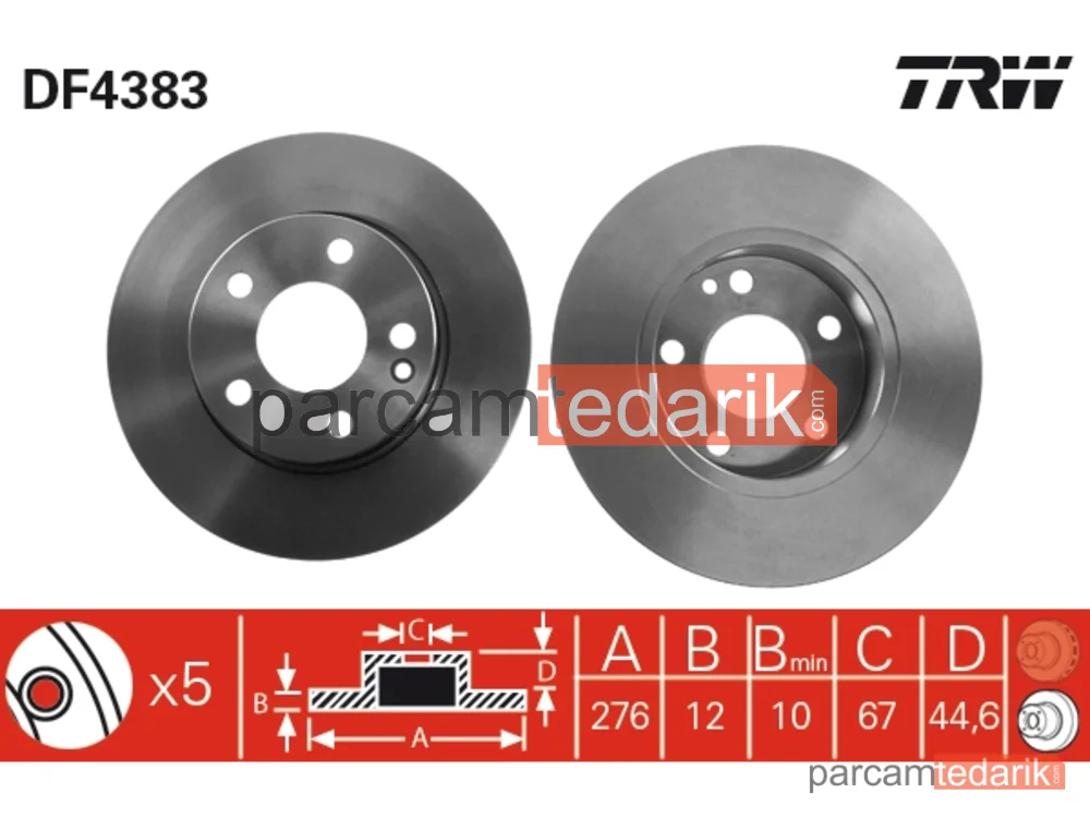 DF4383 | Mercedes W169 Fren Aynası Ön Takım A1694210012