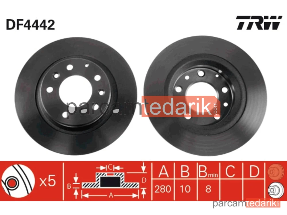 DF4442 | Fren Diski Arka Mazda 6 03-08