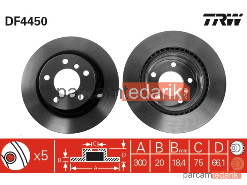 DF4450 | Fren Diski — BMW 1, BMW 1 Cabrio, BMW 1 Coupe