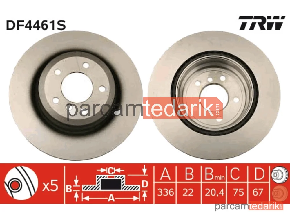 DF4461S | BMW E90-E92 Arka Disk Adet 34216855004