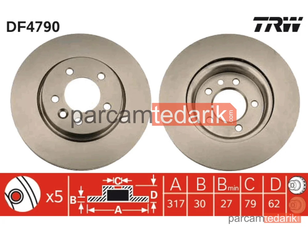 DF4790 | Fren Disk Ön Landrover Discovery III Range Rover 2.7TDI 99- Takım