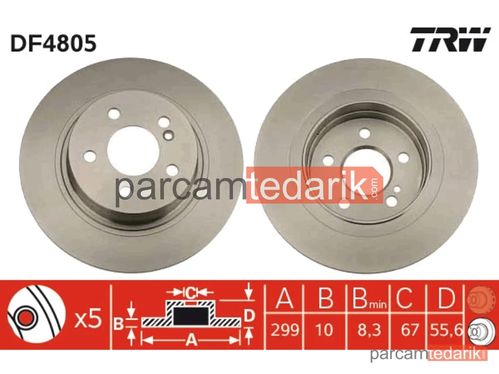 DF4805 | Mercedes W204 Fren Aynası Arka Takım A2044230912