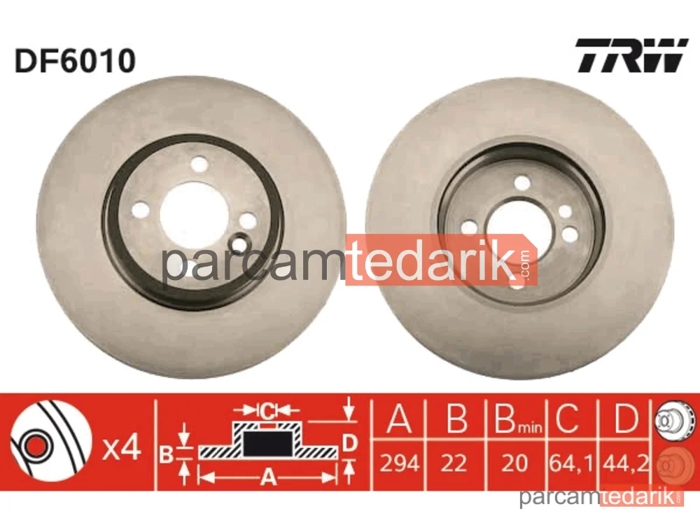 DF6010 | Mini Cooper R56 Ön Fren Diski Takım 34116858652