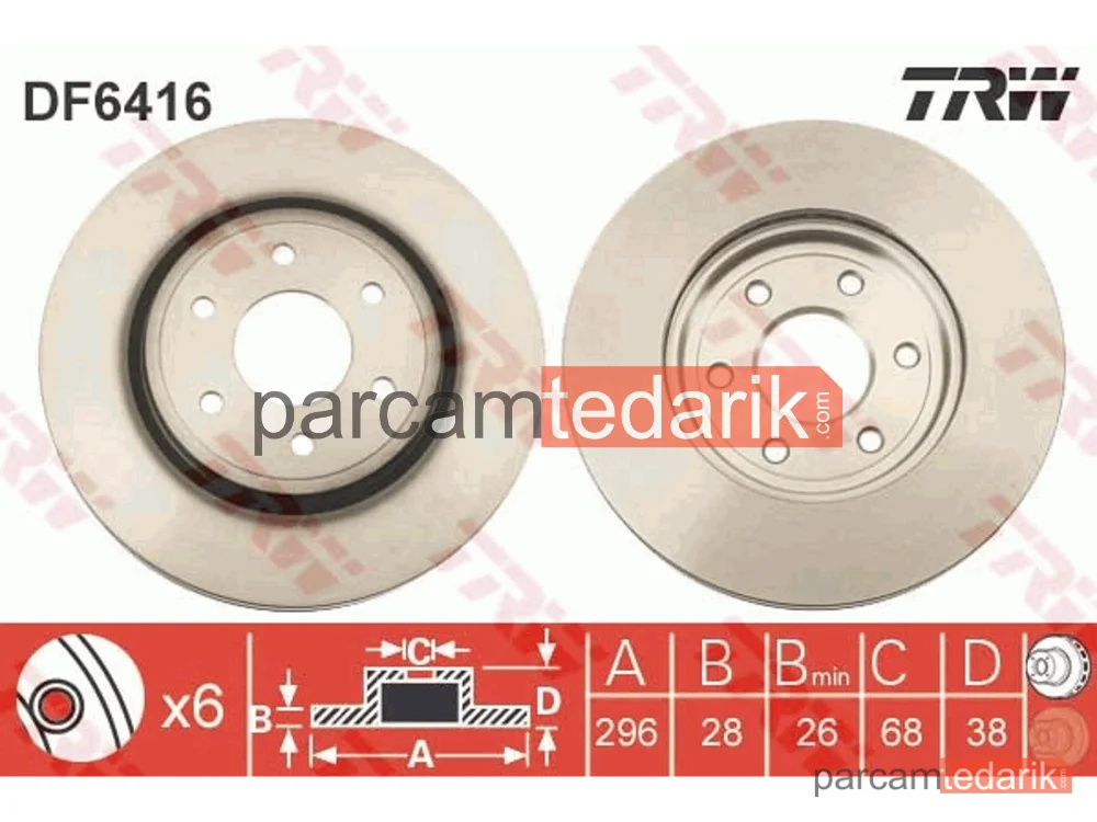 Fren Diski — Nissan Navara NP300, Nissan Navara NP300 Platform şasi, Nissan Pathfinder III - DF6416