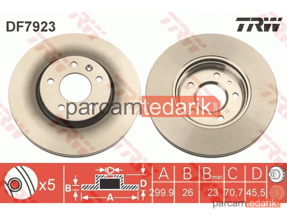DF7923 | Fren Diski Ön Opel Astra J Zafira C Chevrolet Cruze 300MM