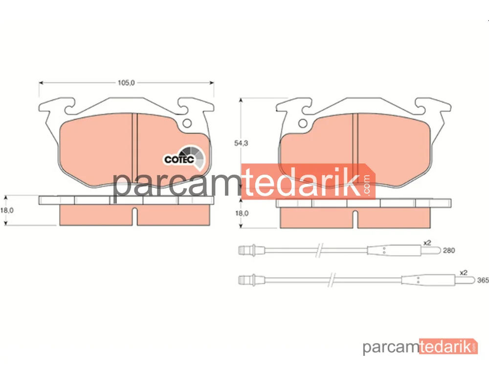 GDB1033 | Fren Balatası Ön Peugeot 106 I 1.0-1.1-1.4 91-96, 1.6 93-96, 1.4 D 92-96, 1.5 D 94-96, 306 1.1 94-01, 1.4 SL 94-01