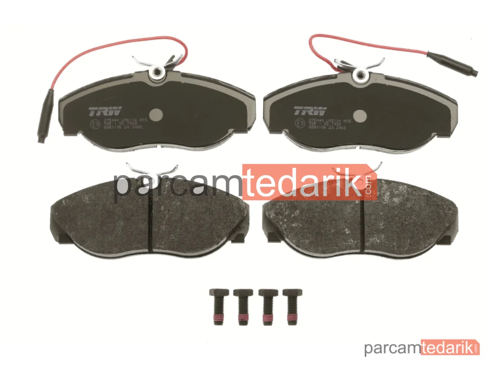 TRW GDB1105 | Fren Balatası Ön Fiat Ducato 1.9 95-02, 1.9 TD 94-02, 2.5 TDİ 94-02, Citroen Jumper 2.0 94-02, 1.9 D 99-02, 1.9 TD 94-02, 2.5 TD 94-02