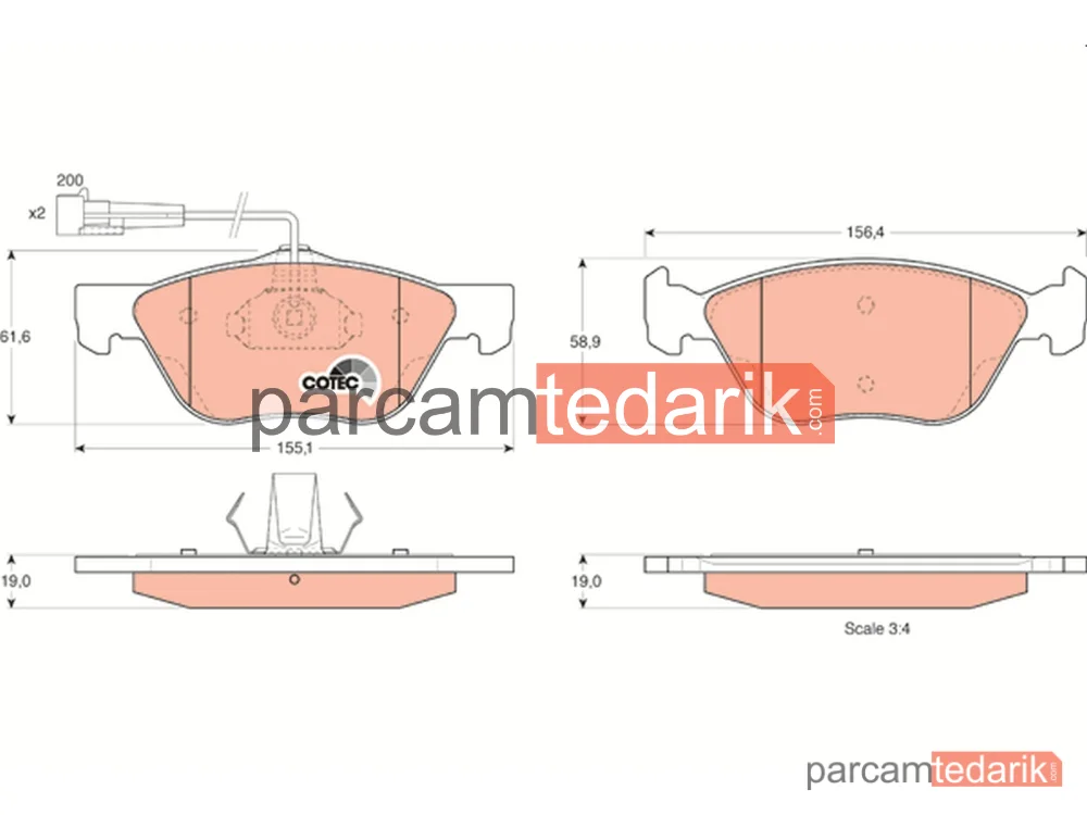 GDB1212 | Balata Fren Ön (Fiat Bravo Marea 2.0 Alfa Romeo 145 146 147 156)