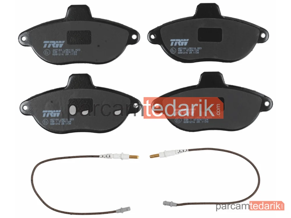 TRW GDB1216 | Fren Balatası Ön Citroen Jumpy 1.6 95-00, 2.0 00-06, 2.0 İ 16V 00-06, 1.9 D 95-98, 1.9 TD 95-03, 2.0 HDİ 99-06