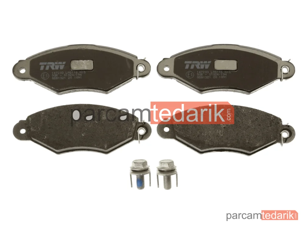 TRW GDB1321 | Fren Balatası Ön Renault Kangoo 1.6 99-01, 1.6 16V 01=>, 1.5 DCİ 01=>, 1.9 DTİ 00=>, Citroen Xsara 1.4 İ 97-05, 1.4 LPG 98-00, 1.5 D 97-00