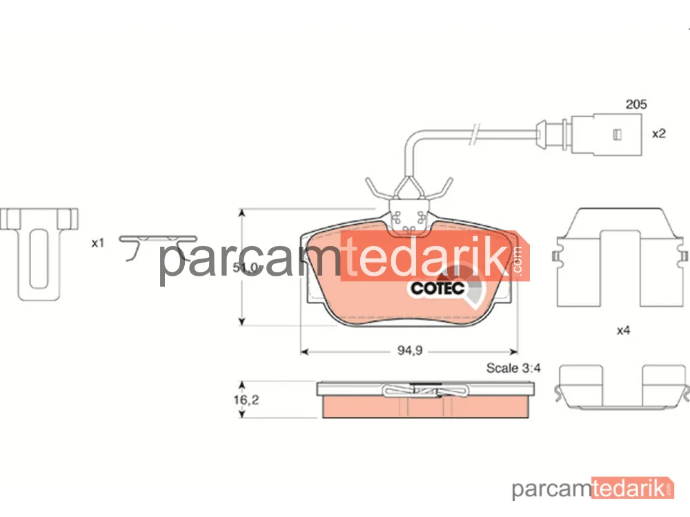 GDB1326 | Fren Balatası Arka Volkswagen Transporter IV 1.8 90-92, 2.0 90-03, 2.5 90-03, 2.8 VR6 95-03, 1.9 D 90-95, 1.9 TD 92-03, 2.4 D 90-03, 2.5 TDİ 95-03
