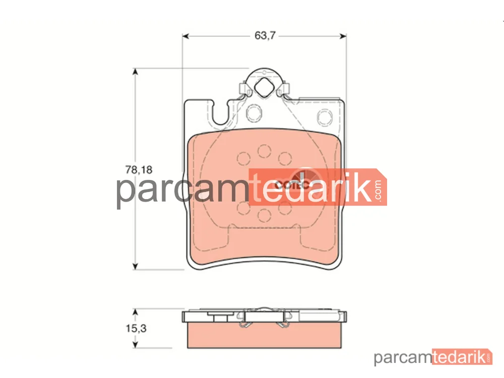 GDB1334 | Fren Balatası Arka Mercedes-Benz E Serisi E 200 Kompressor 97-02, E 240 97-00, E 280 96-02, E 320 95-02, E 420 96-97, 430 97-02