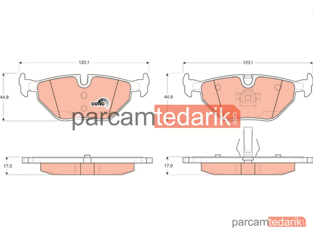 GDB1344 | Fren Balatası Arka BMW 3 320 İ 98-05, 323 İ 98-00, 328 İ 98-00, Rover 75 1.8 99-05, 1.8 T 03-05, 2.0 V6 99-05, 2.0 CDTİ 03-05