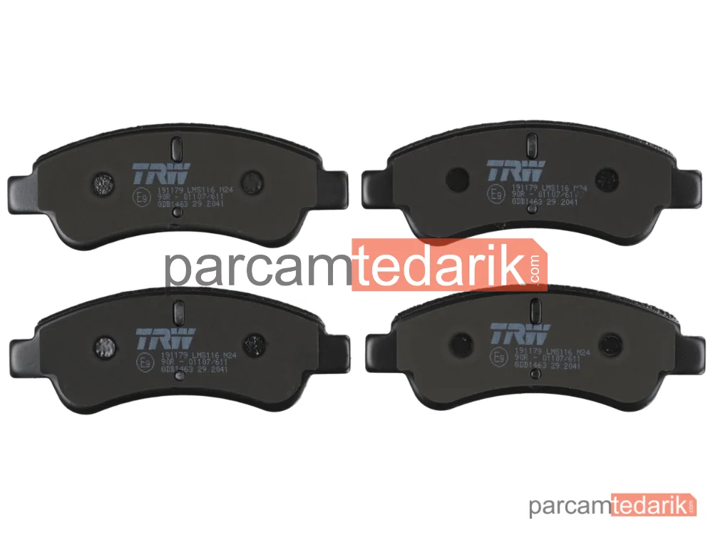 TRW GDB1463 | Fren Balatası Ön Peugeot 307 1.4 00-03, 1.4 16V 03-07, 1.6-2.0 16V 00-07, 1.4 HDİ 01-05, 1.6 HDİ 04-09, 2.0 HDİ 00-07
