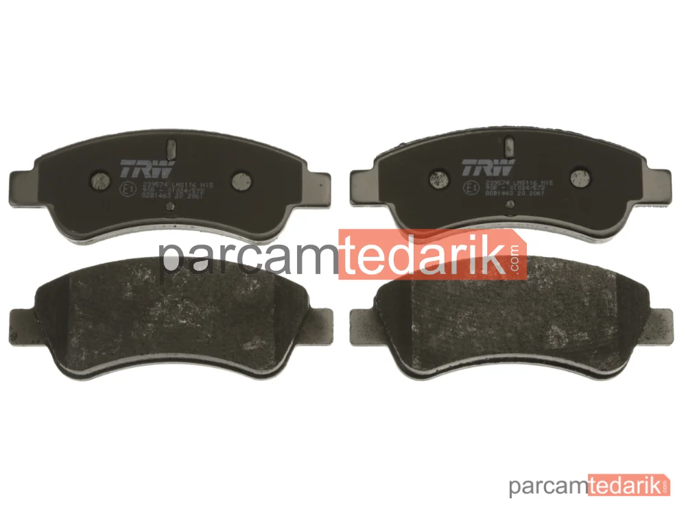 TRW GDB1463 | Fren Balatası Ön Peugeot 307 1.4 00-03, 1.4 16V 03-07, 1.6-2.0 16V 00-07, 1.4 HDİ 01-05, 1.6 HDİ 04-09, 2.0 HDİ 00-07