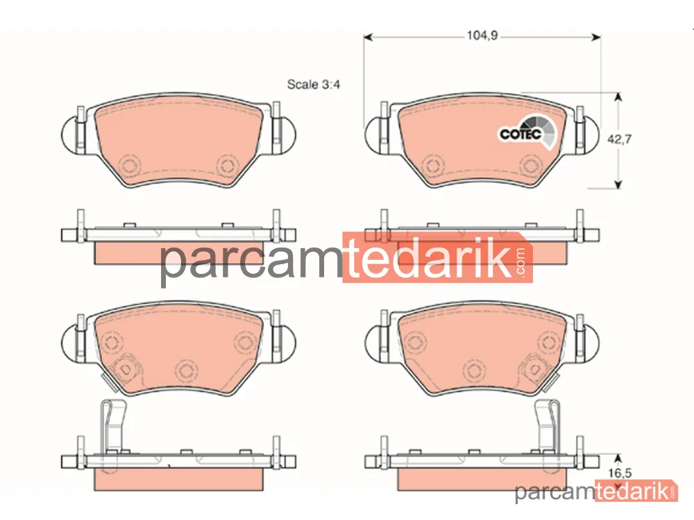 GDB1471 | Fren Balatası Arka Opel Astra G HB 1.8 16V 98-05