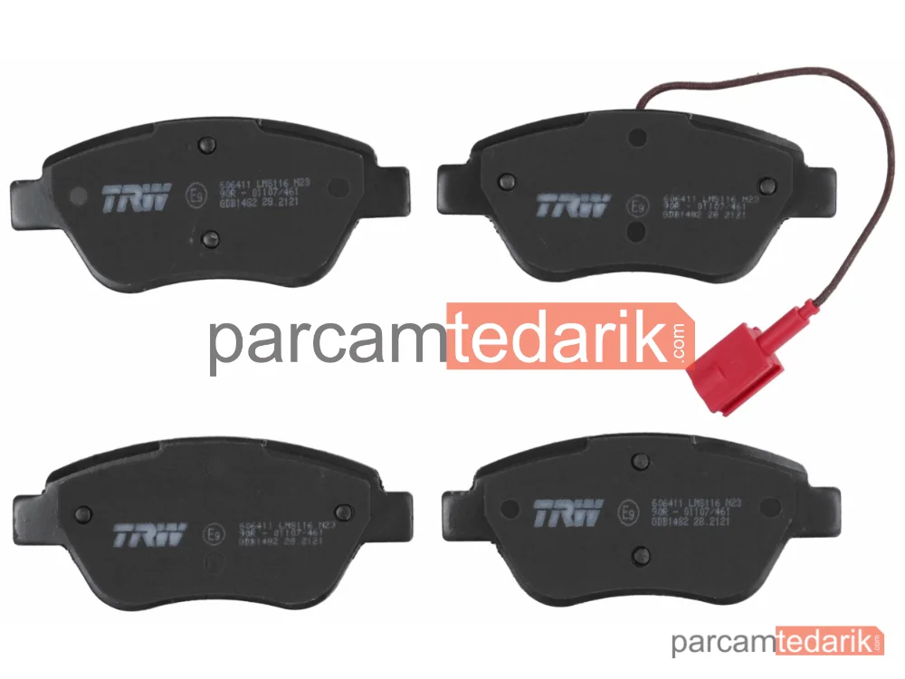 TRW GDB1482 | Fren Balatası Ön Fiat Linea 1.4 07=>, Fiorino 1.3 D Multijet 07=>, Citroen NEMO SW 1.4 HDİ 09=>, Peugeot Bipper 1.4 HDİ 08=>