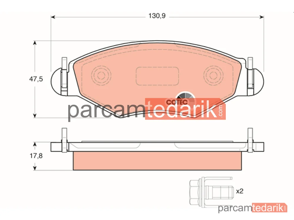 GDB1500 | Fren Balatası Ön WVA 23597 (Peugeot 206 1.4 1.4HDI 1.6)