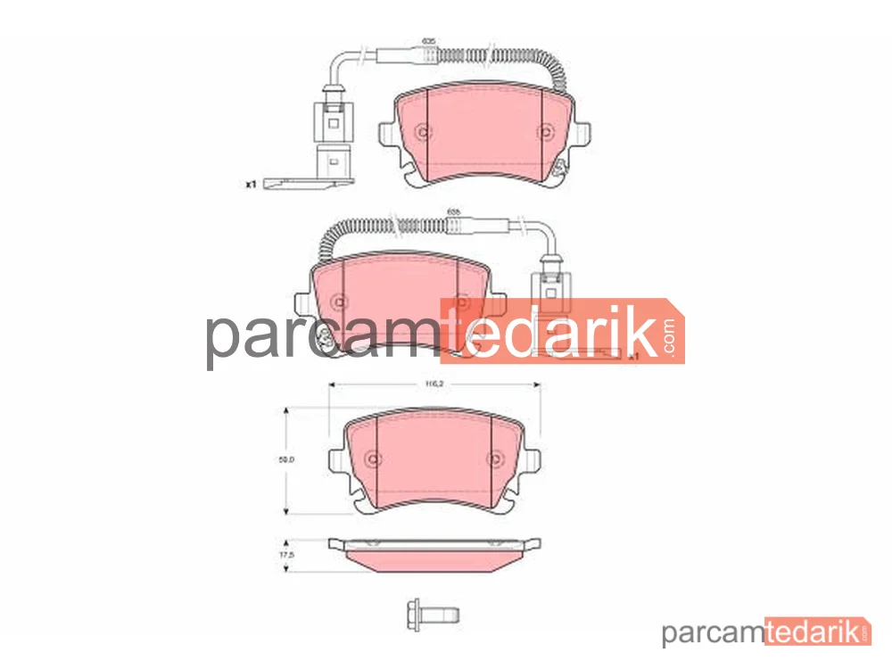 GDB1508 | Fren Balatası Arka Volkswagen Phaeton 3.2 V6 02-05, 3.2 V6 4MOTİON 04-16, 4.2 V8 4MOTİON 03-16, 6.0 W12 4MOTİON 02-16, 3.0 V6 TDİ 4MOTİON 04-16, 5.0 V10 TDİ 4MOTİON 02-06