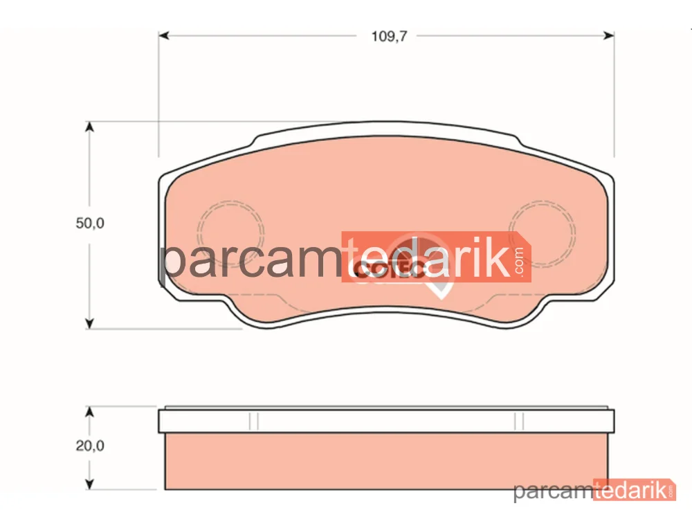 GDB1521 | Fren Balatası Arka Fiat Ducato 2.0 JTD 01-02, 2.8 JTD 0-02, Citrroen Jumper 2.0-2.2-2.8 02=>, Peugeot 2.0-2.2-2.8 02=>