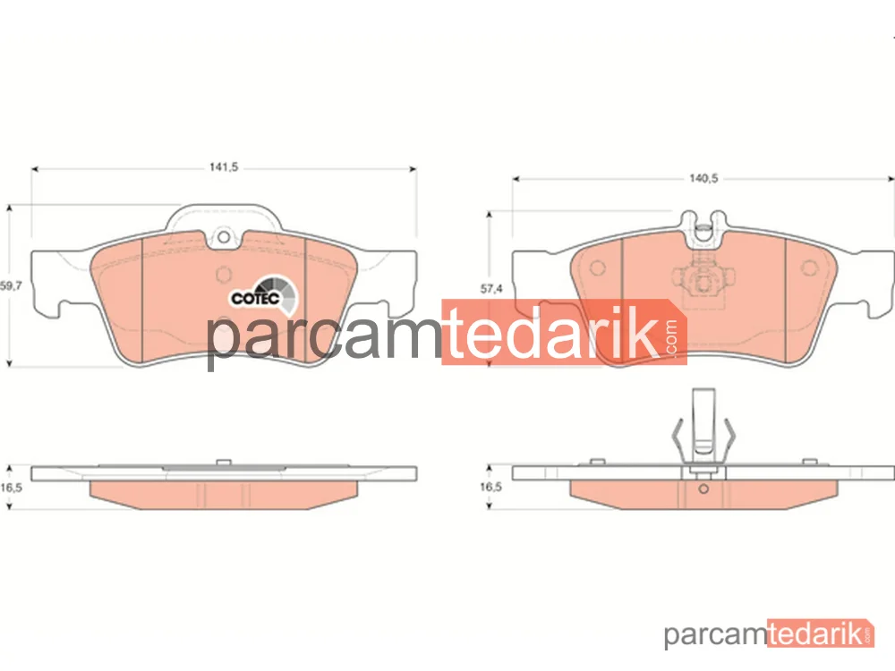 GDB1546 | Fren Balatası Arka Mercedes-Benz E Serisi E 200 Kompressor 02-08, E 230 07-08, E 240-320 02-08, E 280-350 05-08, E 500 02-08, E 200-220-270-320 CDİ 02-08, E 280 CDİ 04-08