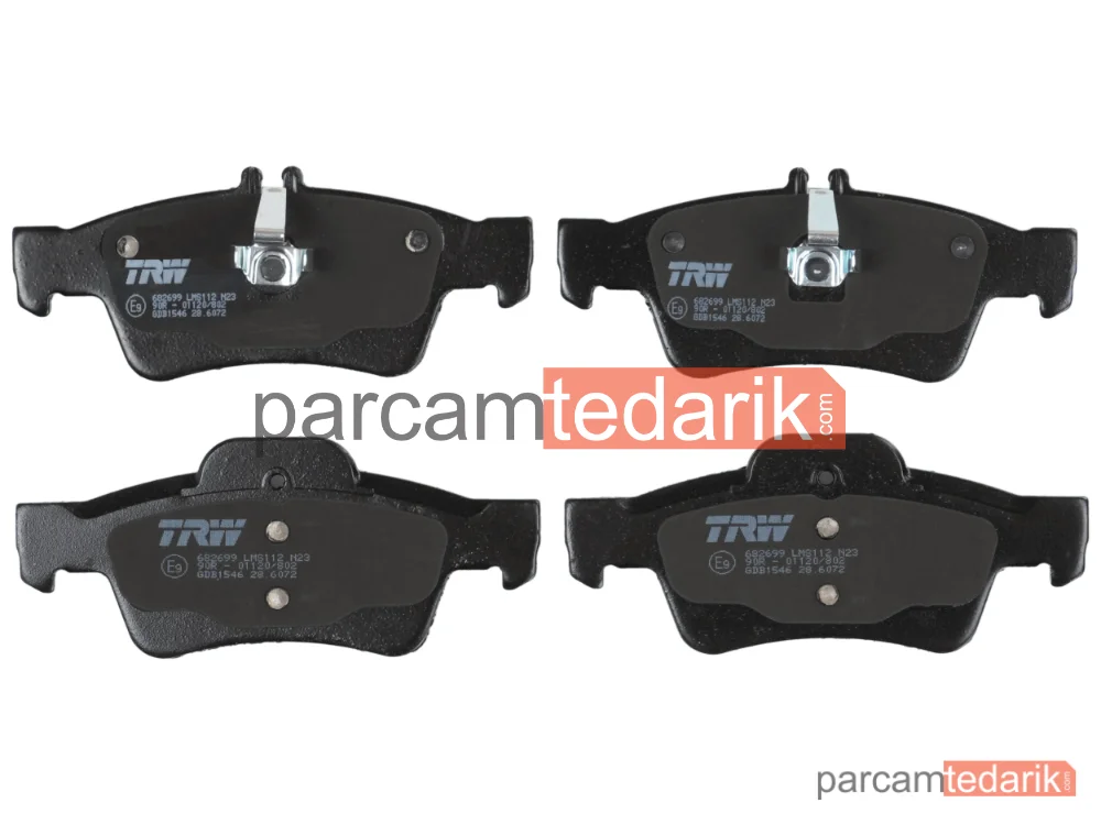 TRW GDB1546 | Fren Balatası Arka Mercedes-Benz E Serisi E 200 Kompressor 02-08, E 230 07-08, E 240-320 02-08, E 280-350 05-08, E 500 02-08, E 200-220-270-320 CDİ 02-08, E 280 CDİ 04-08