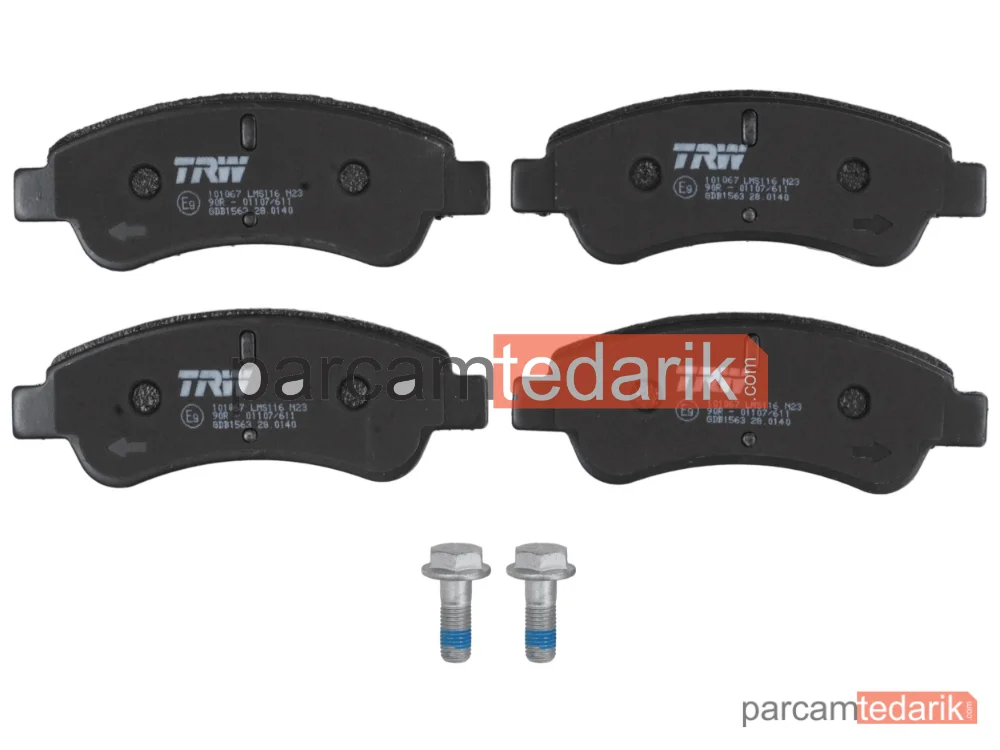 TRW GDB1563 | Fren Balatası Ön Opel Corsa F Crossland Peugeot 207 208 301 307 Partner Citroen C4 C-Elysee Xsara Berlingo GDB1582 GDB1463