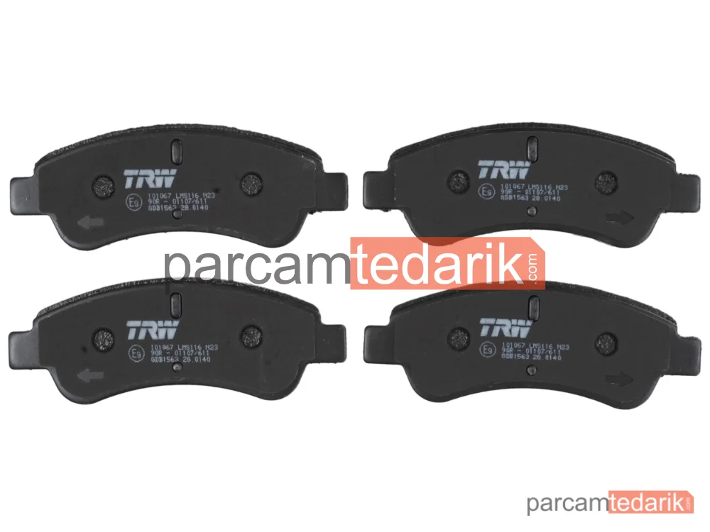 TRW GDB1563 | Fren Balatası Ön Opel Corsa F Crossland Peugeot 207 208 301 307 Partner Citroen C4 C-Elysee Xsara Berlingo GDB1582 GDB1463