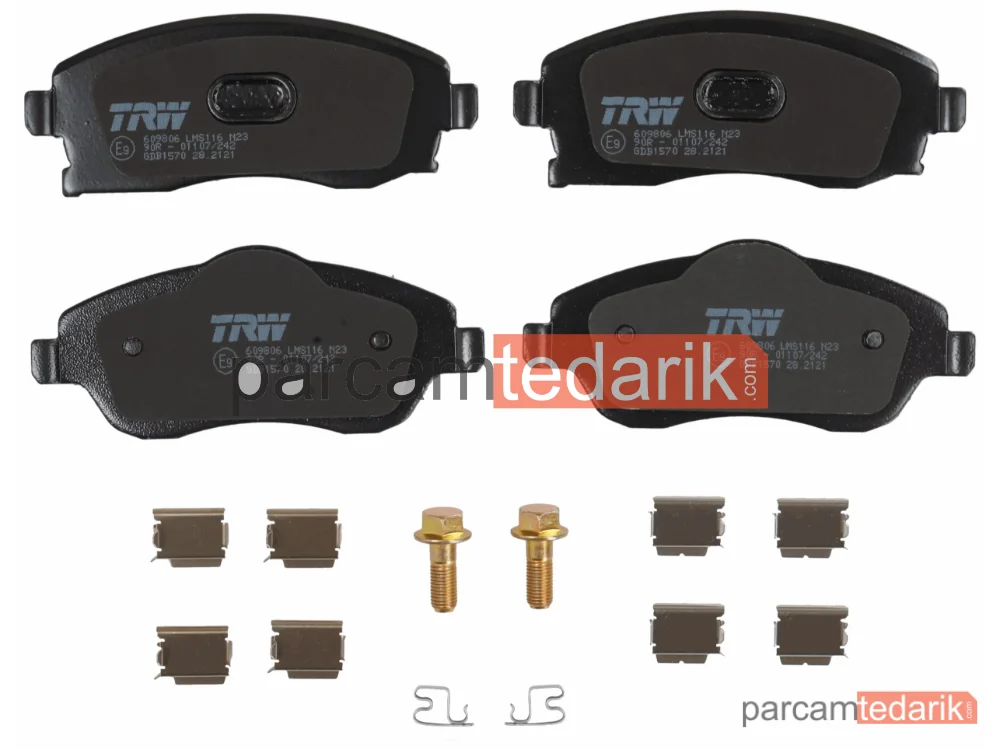 TRW GDB1570 | Fren Balatası Ön Opel Corsa C 1.0-1.2-1.4-1.8 00-09, 1.3 CDTİ 03-09, 1.7 Dİ 00-09, 1.7 DTİ 00-09, Combo TOUR 1.4 04-11, 1.6 01-06, 1.3 CDTİ 16V 04-11, 1.7 Dİ 16V 01-04, 1.7 DTİ 16V 01-04