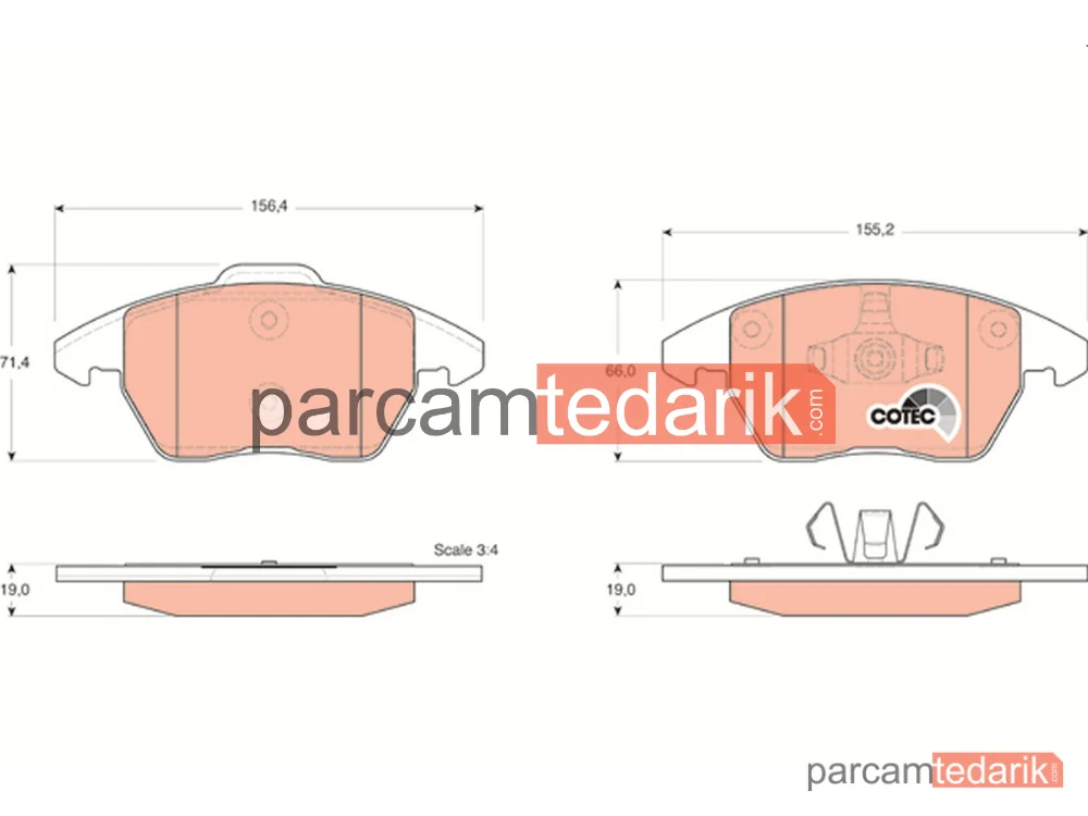 GDB1605 | Fren Balatası Ön Citroen C4 2.0 HDİ 04-11, Peugeot 308 I 1.6 16V 07-14, 2.0 HDİ 07-14, Volkswagen Jetta IV 1.2 TSİ 10=>, 1.2 TSİ 16V14=>, 1.4 TSİ 11=>, 1.6 11=>, 1..8 TSİ 14=>, 1.0 10-17