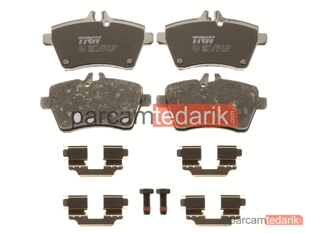 TRW GDB1629 | Fren Balatası Ön Mercedes-Benz A Serisi A 150 04-12, A 160 09-12, A 160 CDİ 04-12