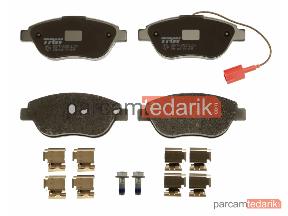 TRW GDB1655 | Fren Balatası Ön Fiat Doblo MPV 1.4 10=>, 1.3-1.6-2.0 D Multijet 10=>, Grande Punto 1.2 10=>, 1.3-1.9 D Multijet 05=>, Punto 1.3 D Multijet 12=>