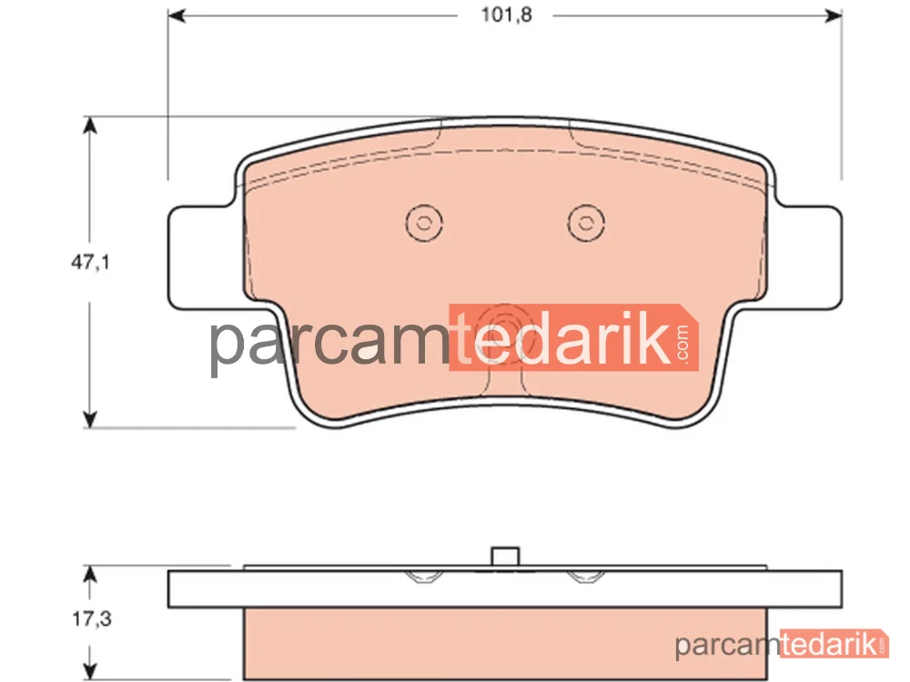 GDB1656 | Fren Balatası Arka Fiat Grande Punto 1.9 D Multijet 05=>, 1.6 D Multijet 08=>, 1.4 T-JET 07=>