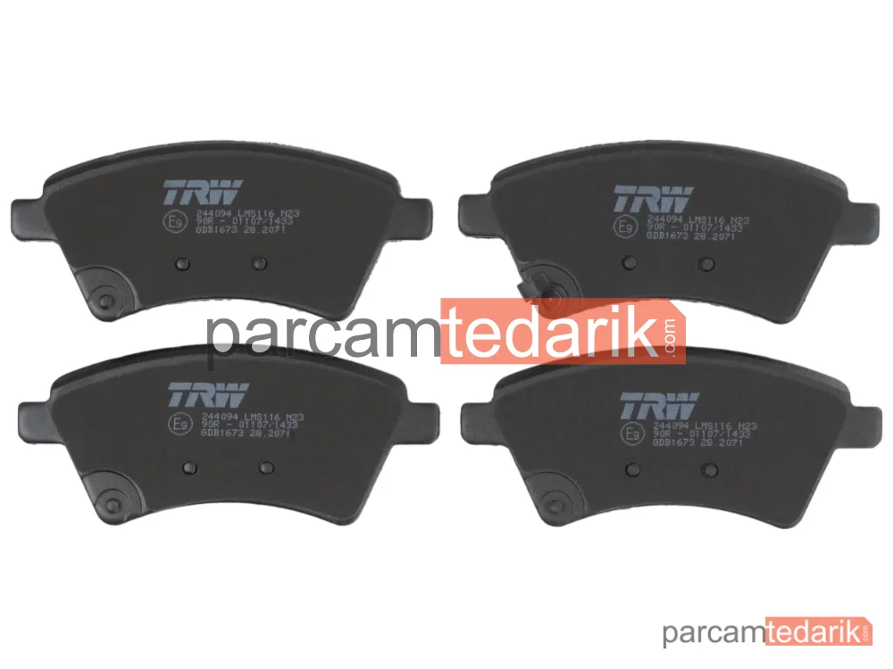 TRW GDB1673 | Fren Balatası Ön Fiat Sedici 1.6 16V 06-14, 1.9 D Multijet 06-11