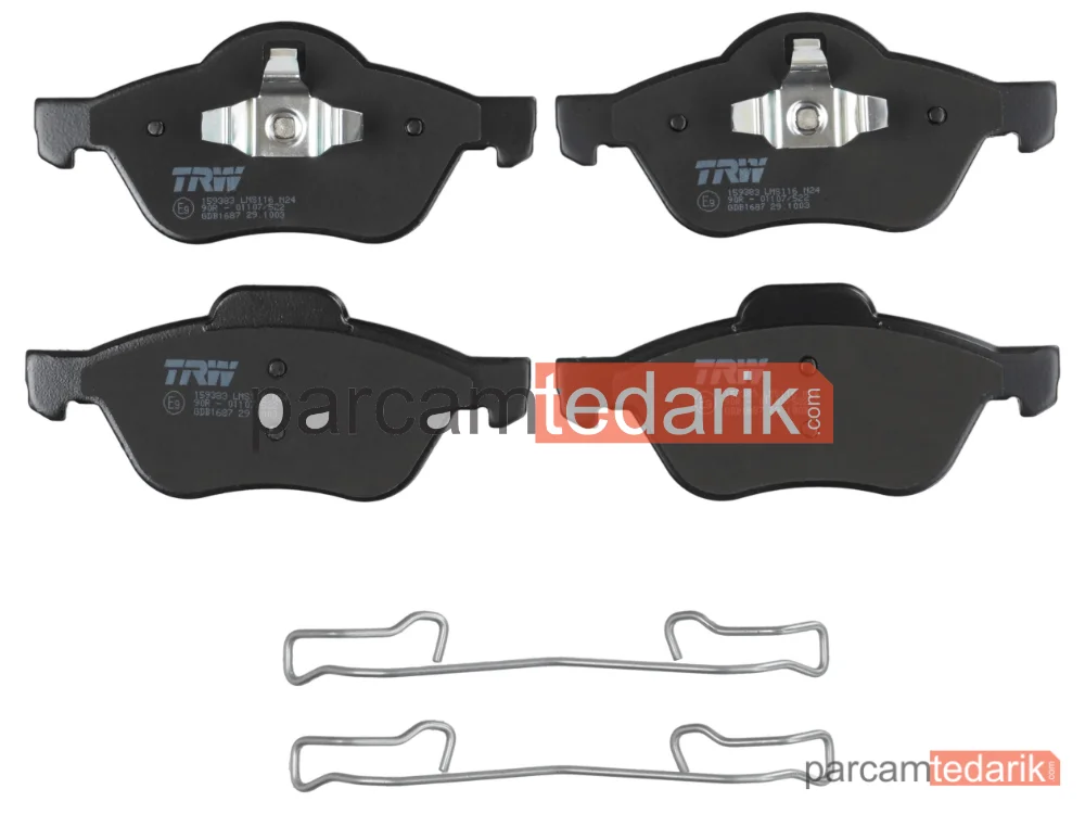 TRW GDB1687 | Fren Balatası Ön Renault Megane II 1.4-1.6-2.0 16V 02-08,1.5-1.9 DCİ 02-09, Scenic II 1.4 03-08, 1.6 03-06, 1.5 DCİ 03-08, 1.9 DCİ 05-08, Clio III 2.0 16V 06=>