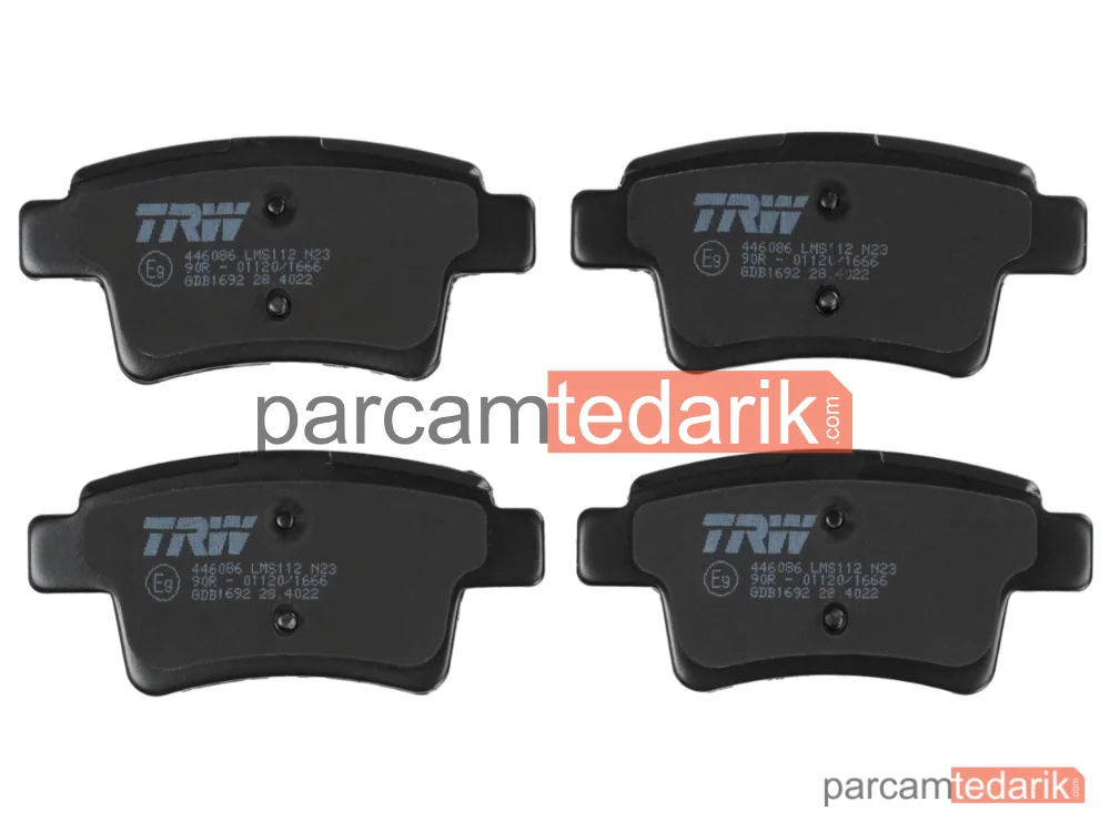 TRW GDB1692 | Fren Balatası Arka Citroen C4 Picasso I MPV 1.6 HDİ 10-13