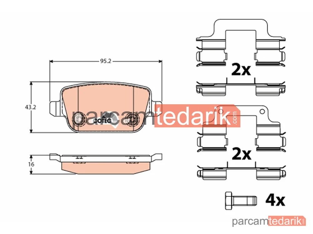 GDB1708 | Fren Balatası Arka Land Rover Freelander 2 2.2 TD4 4X4 06-14