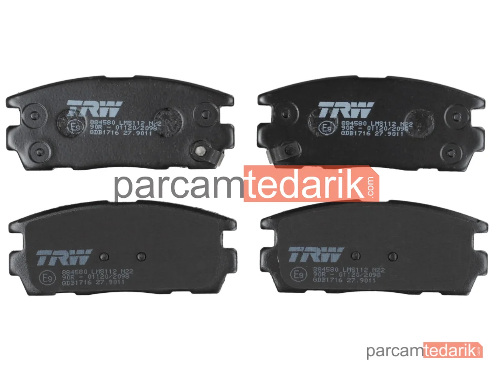 TRW GDB1716 | Fren Balatası Arka Chevrolet Captiva 2.4 06=>, 2.4 4WD 06=>, 3.2 4WD 06=>